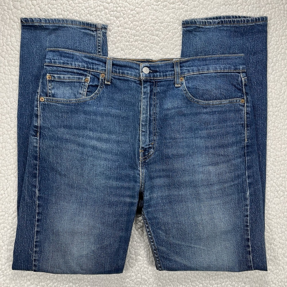 Levi's 505 Men's Jeans 38x34‎ (Actual 37x33.5) Blue Denim Straight Fit Grunge